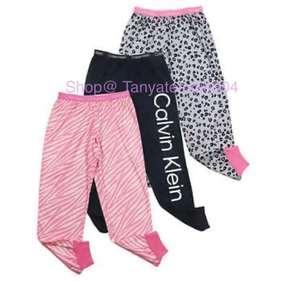 Calvin Klein 3-pack Sleep Pant, Zebra Cheetah Small 7/8 - Picture 1 of 6